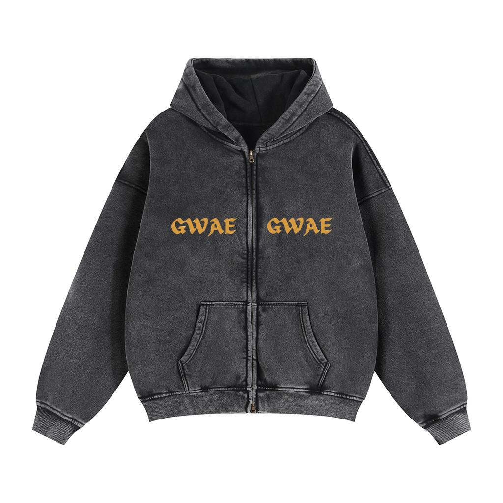 GWAE Zip-Through Boxy Fleece Hoodie