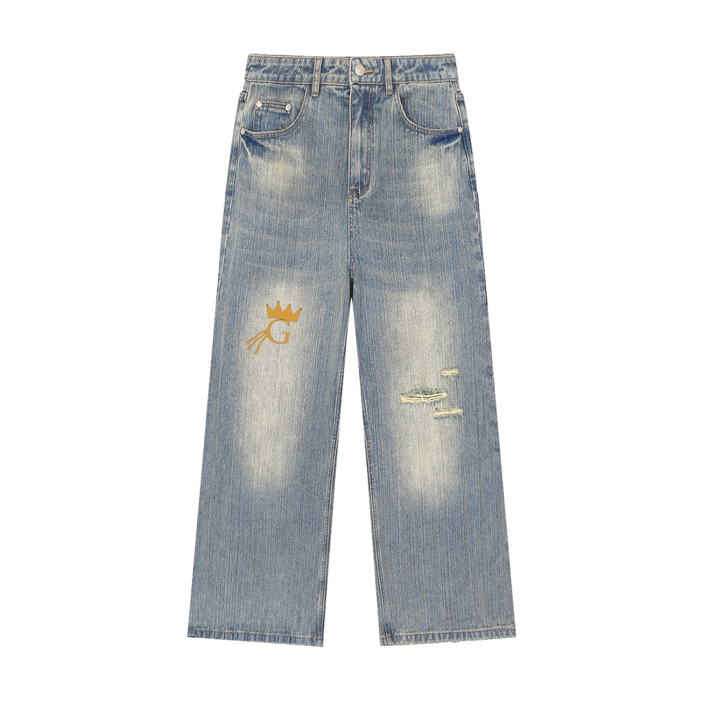 GWAE Vintage Wash Distressed Denim Jeans