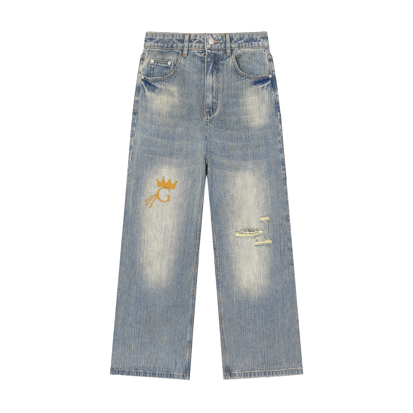 GWAE Vintage Wash Distressed Denim Jeans