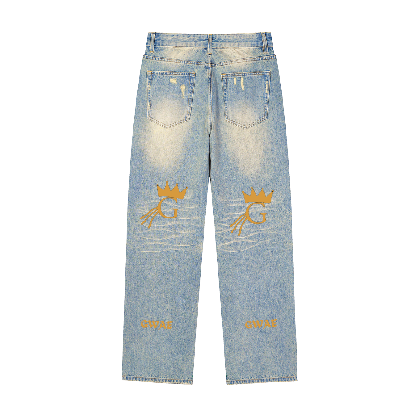 GWAE Sun Fade Raw Hem Denim Jeans