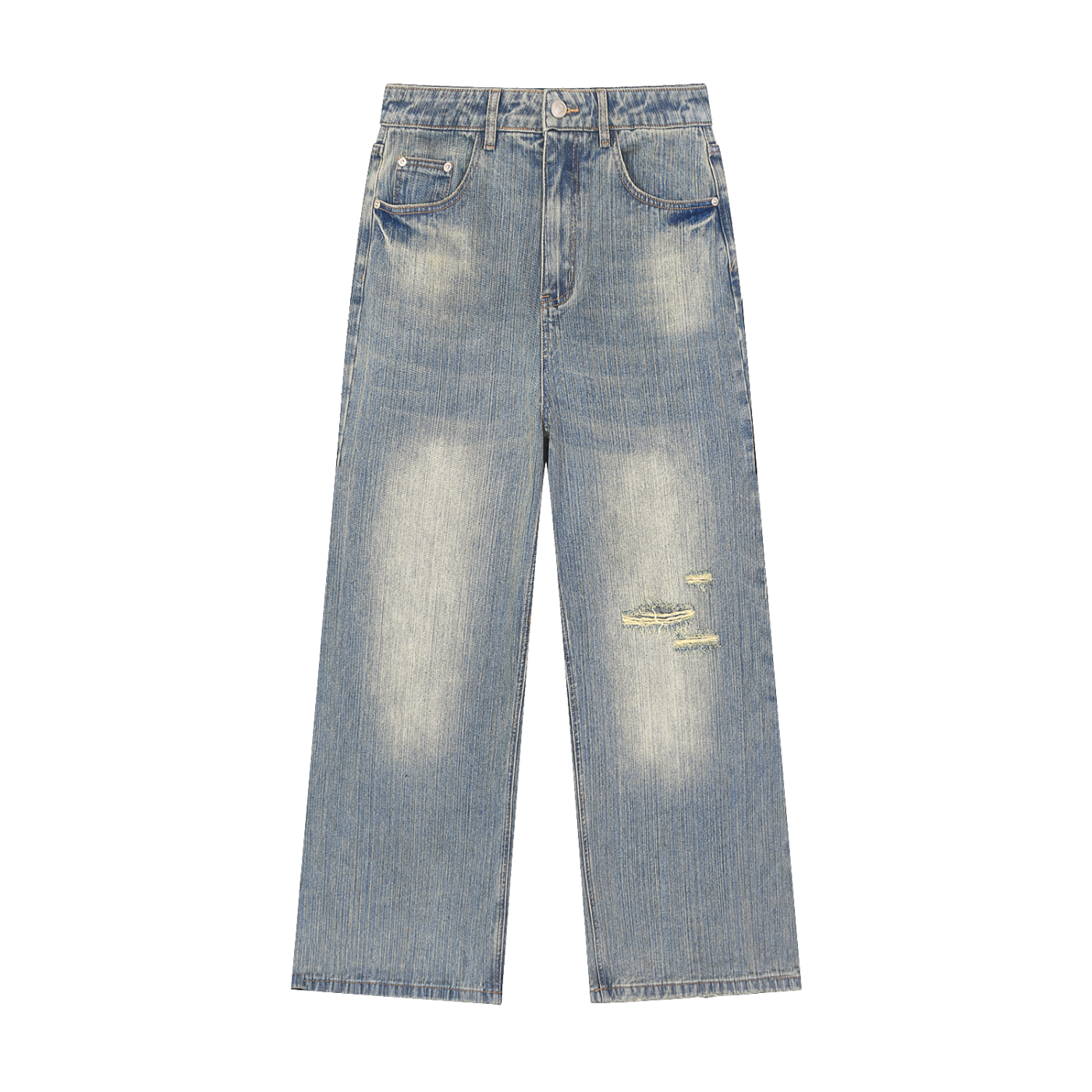 Pain GWAE Vintage Wash Distressed Denim Jeans