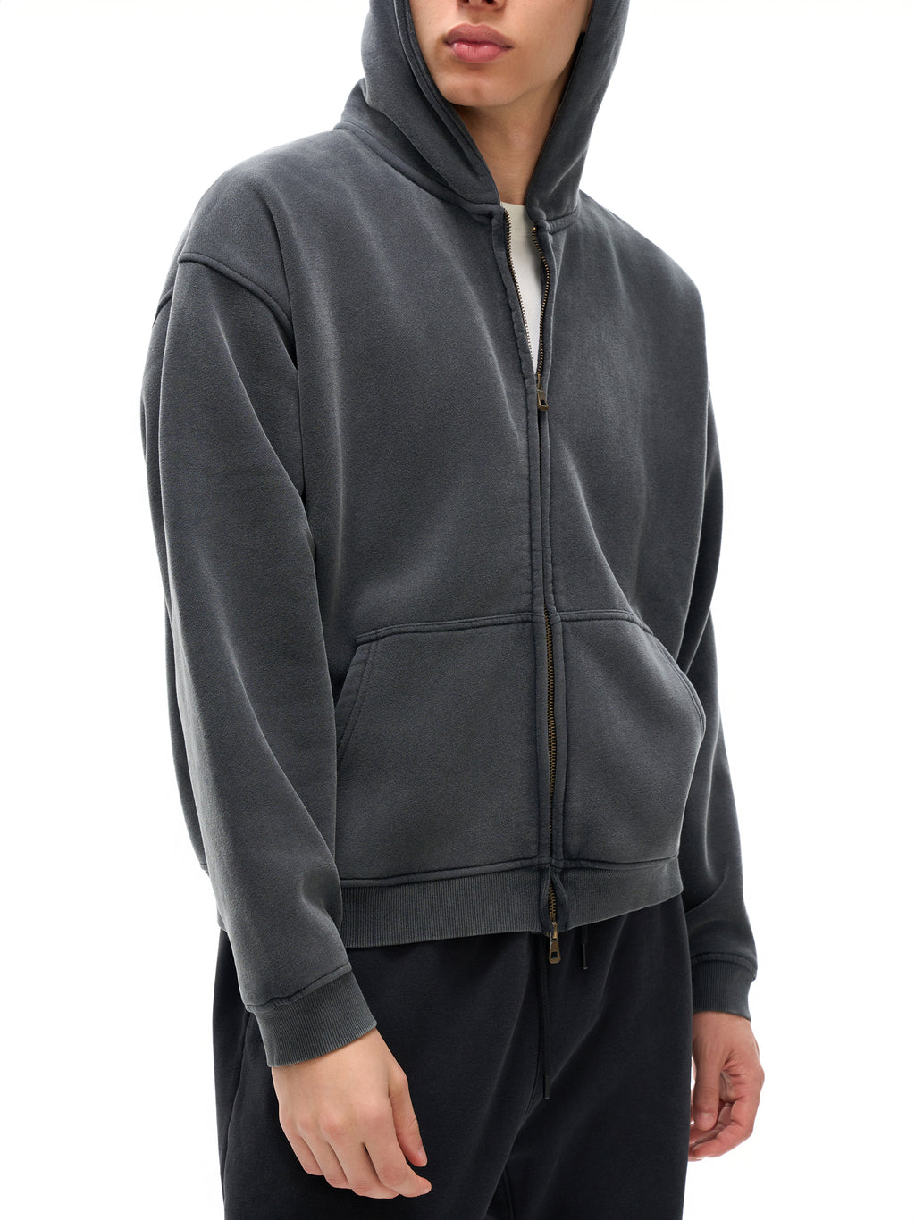 GWAE Zip-Through Boxy Fleece Hoodie
