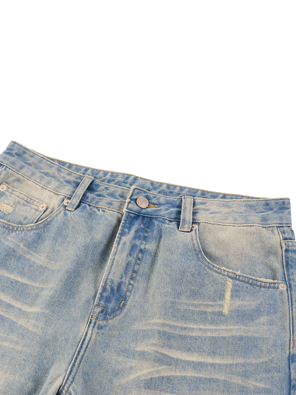 Plain GWAE Sun Fade Raw Hem Denim Jeans