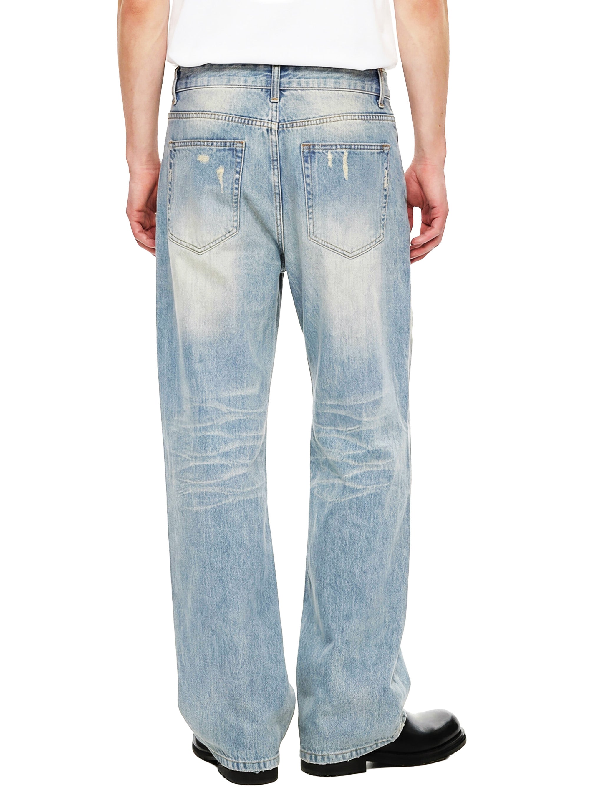 Plain GWAE Sun Fade Raw Hem Denim Jeans